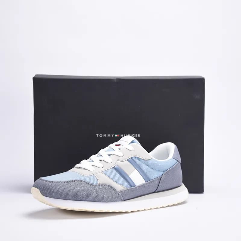  TOMMY FLAG LOW CUT LACE-UP SNEAKER DENIM/GREY