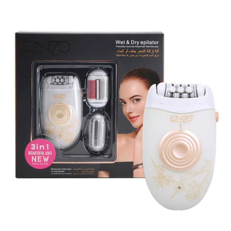 ENZO Épilateur et Rasoir Électrique 3 en 1 Rechargeable