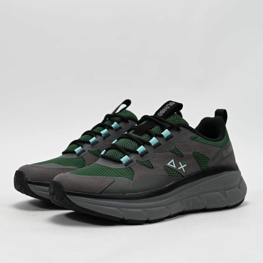 SUN68 Jupiter Sporty Sneakers, Dark Green