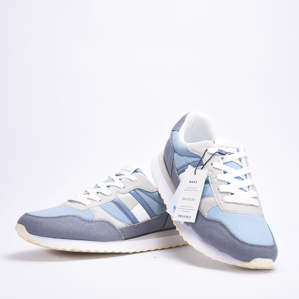 FLAG LOW CUT LACE-UP SNEAKER DENIM/GREY