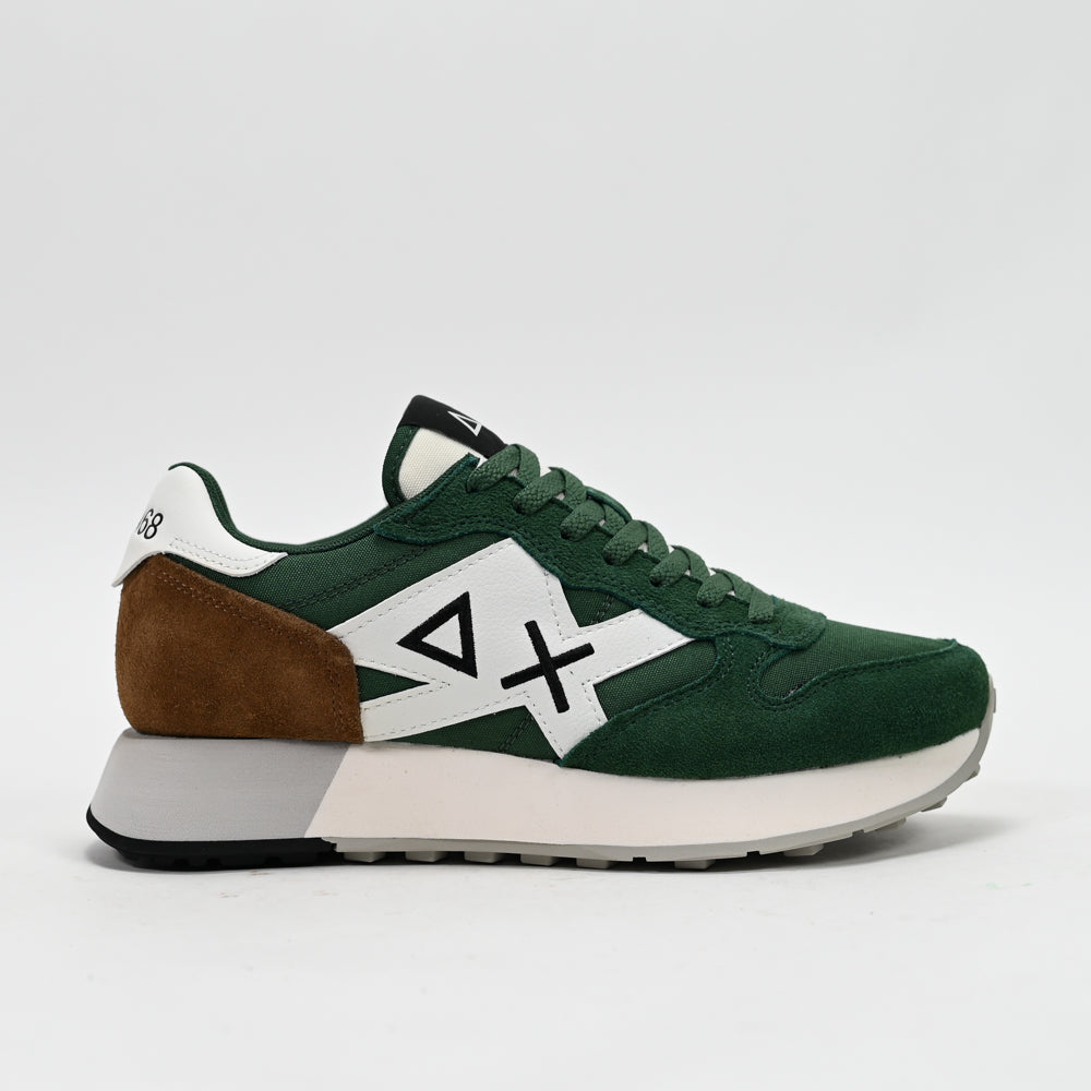 SUN68 Jaki Solid Men's Sneakers, Dark Green