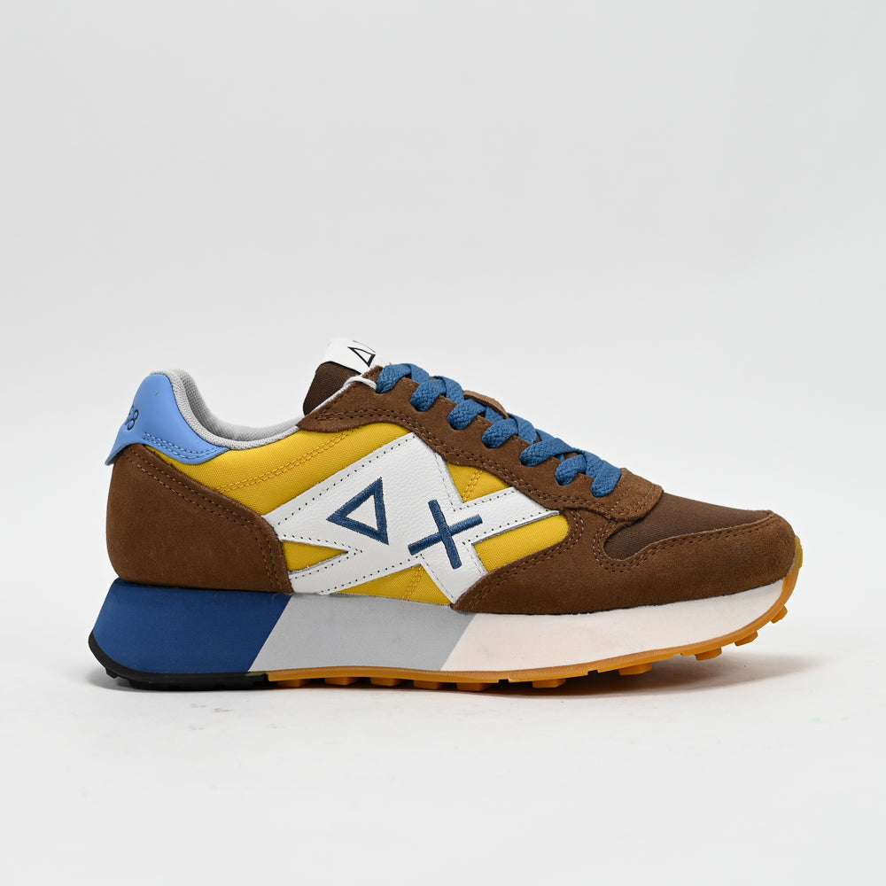 SUN68 Jaki 2.0 Bicolor Sneakers, Brown/Yellow