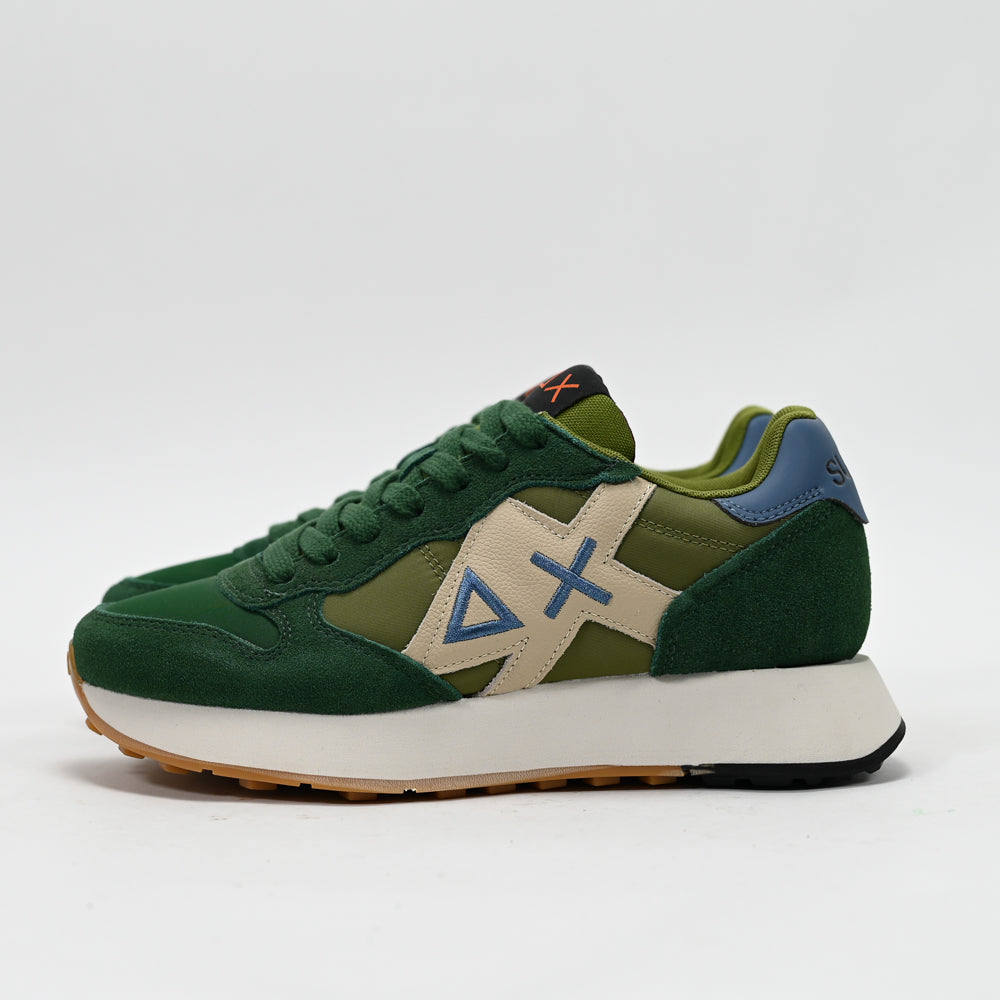 SUN68 Jaki Bicolor Men's Sneakers, Dark Green