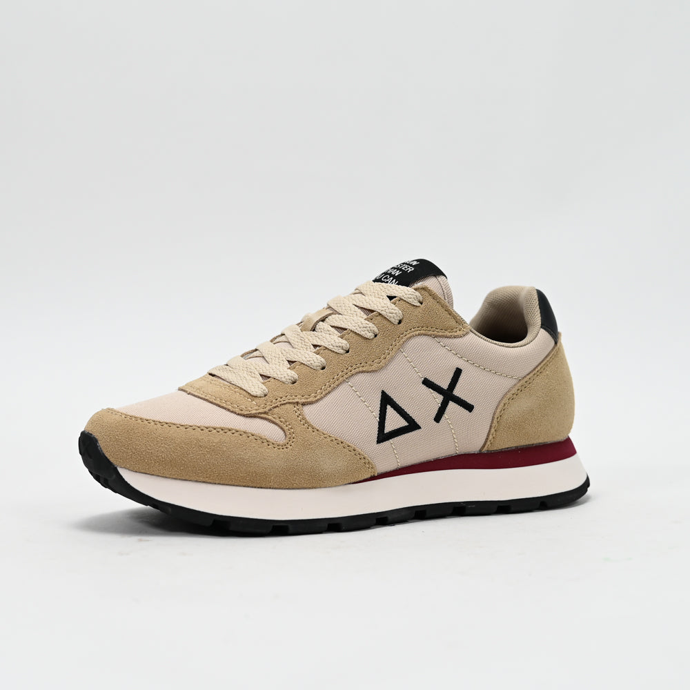 SUN68 Tom Nylon and Suede Sneakers, Beige