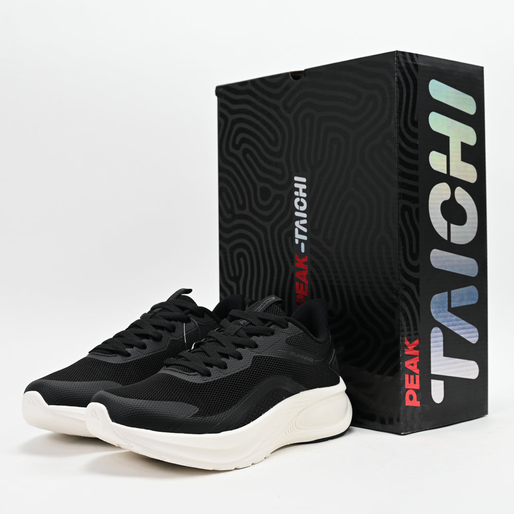 PEAK Taichi Running Shoes, Black/White