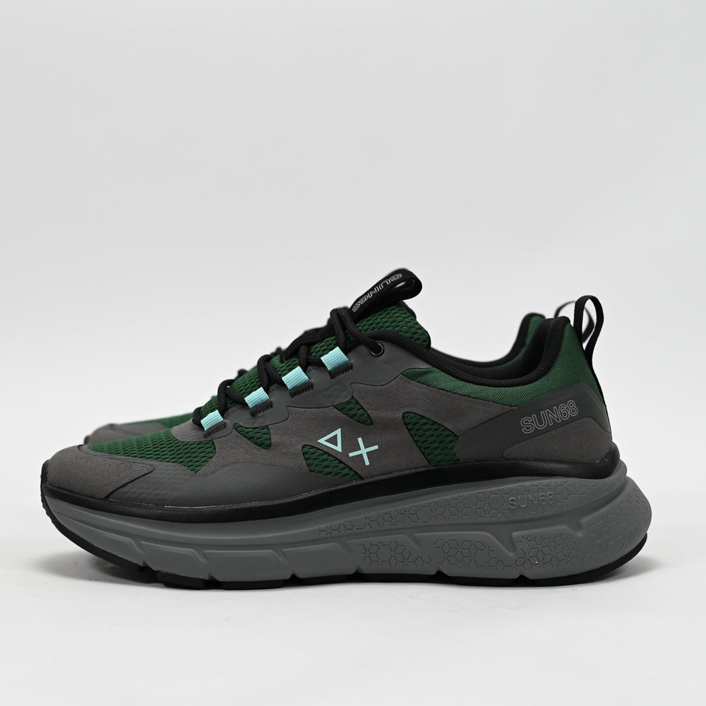 SUN68 Jupiter Sporty Sneakers, Dark Green