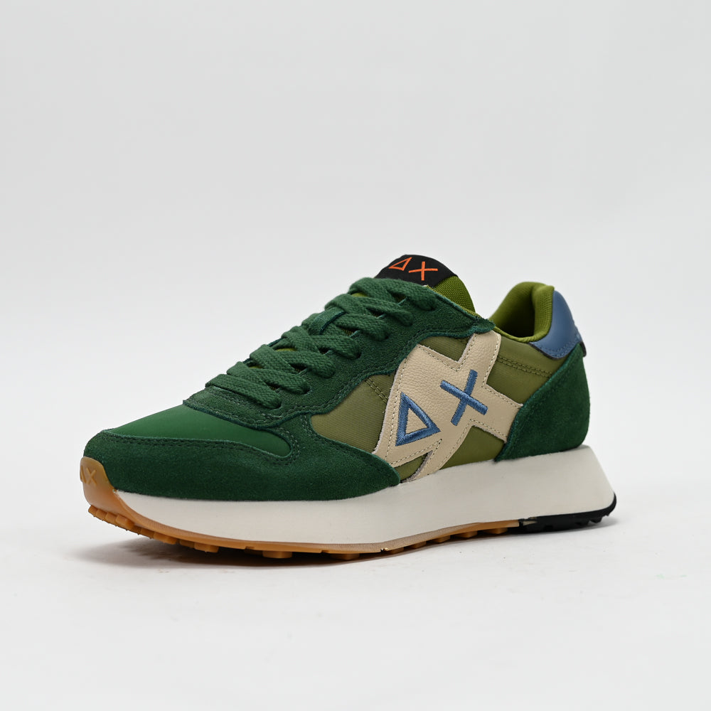 SUN68 Jaki Bicolor Men's Sneakers, Dark Green