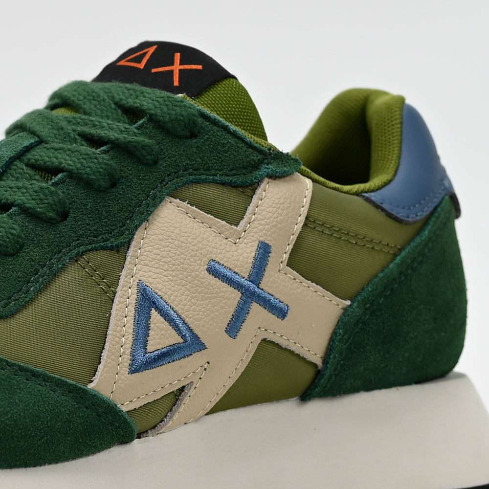 SUN68 Jaki Bicolor Men's Sneakers, Dark Green
