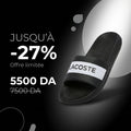 CROCO SLIDE 0721 1 CFA BLK/WHT LACOSTE