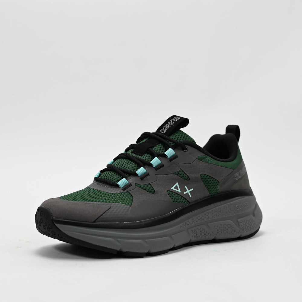 SUN68 Jupiter Sporty Sneakers, Dark Green