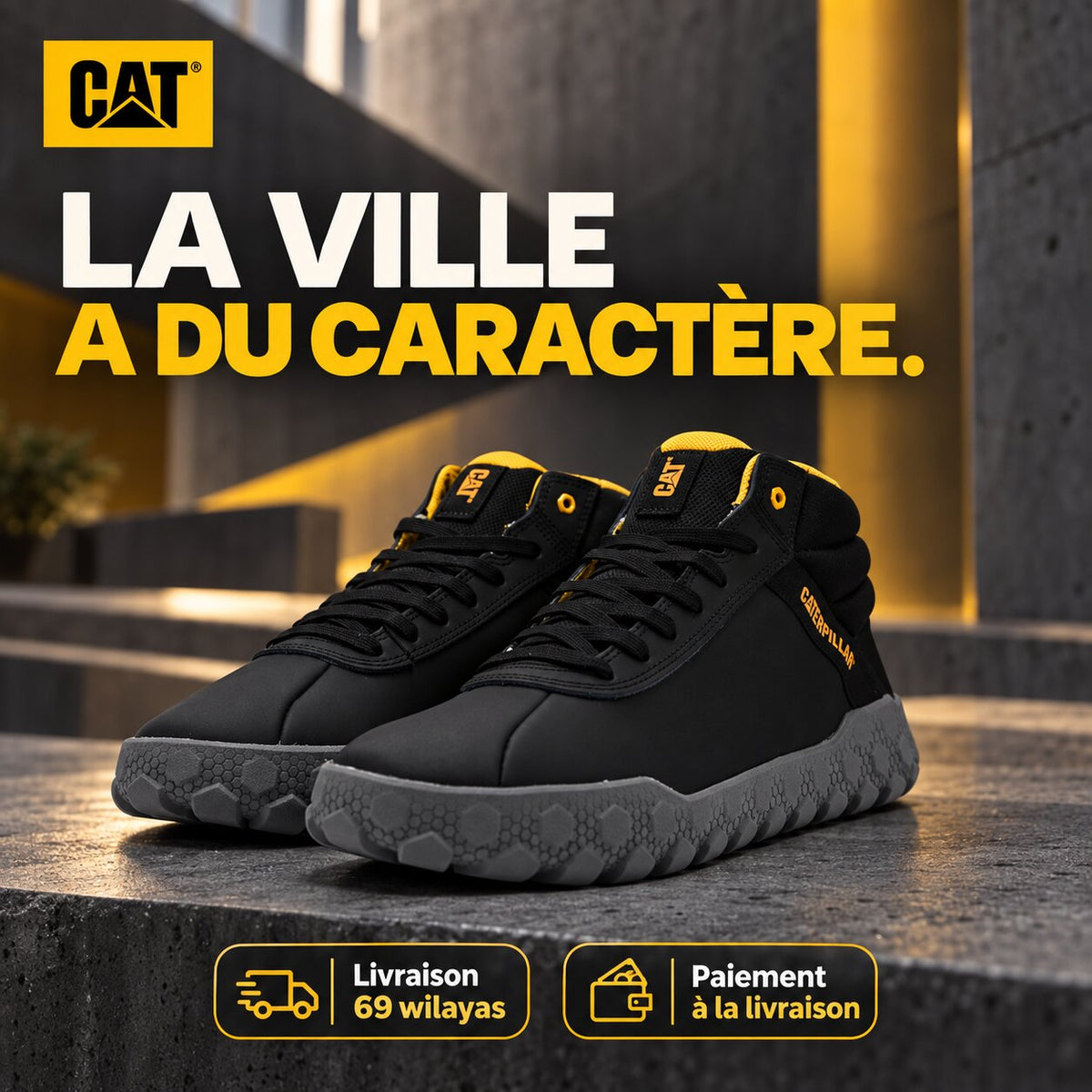 Caterpillar Hex+ Mid Men's Sneakers, Black