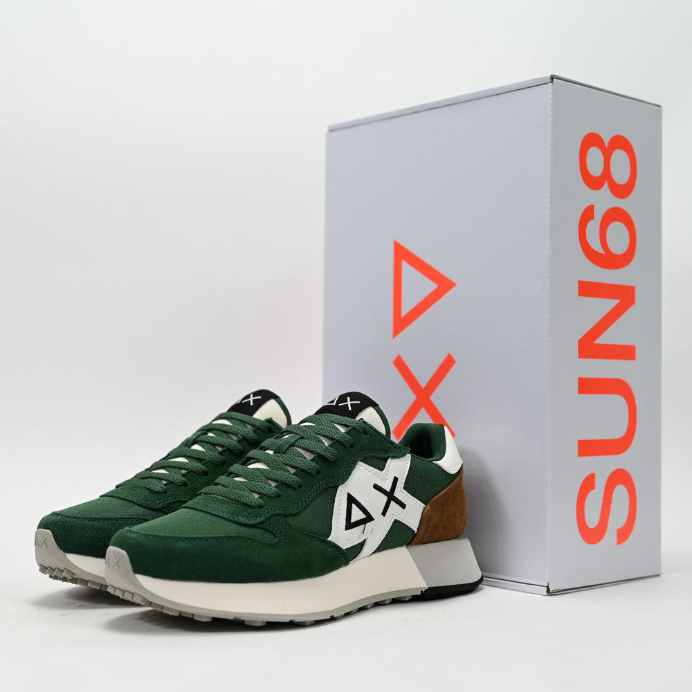 SUN68 Jaki Solid Men's Sneakers, Dark Green