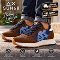 SUN68 Jaki Bicolor Men's Sneakers, Fox Brown