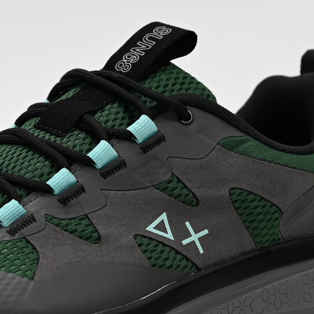SUN68 Jupiter Sporty Sneakers, Dark Green