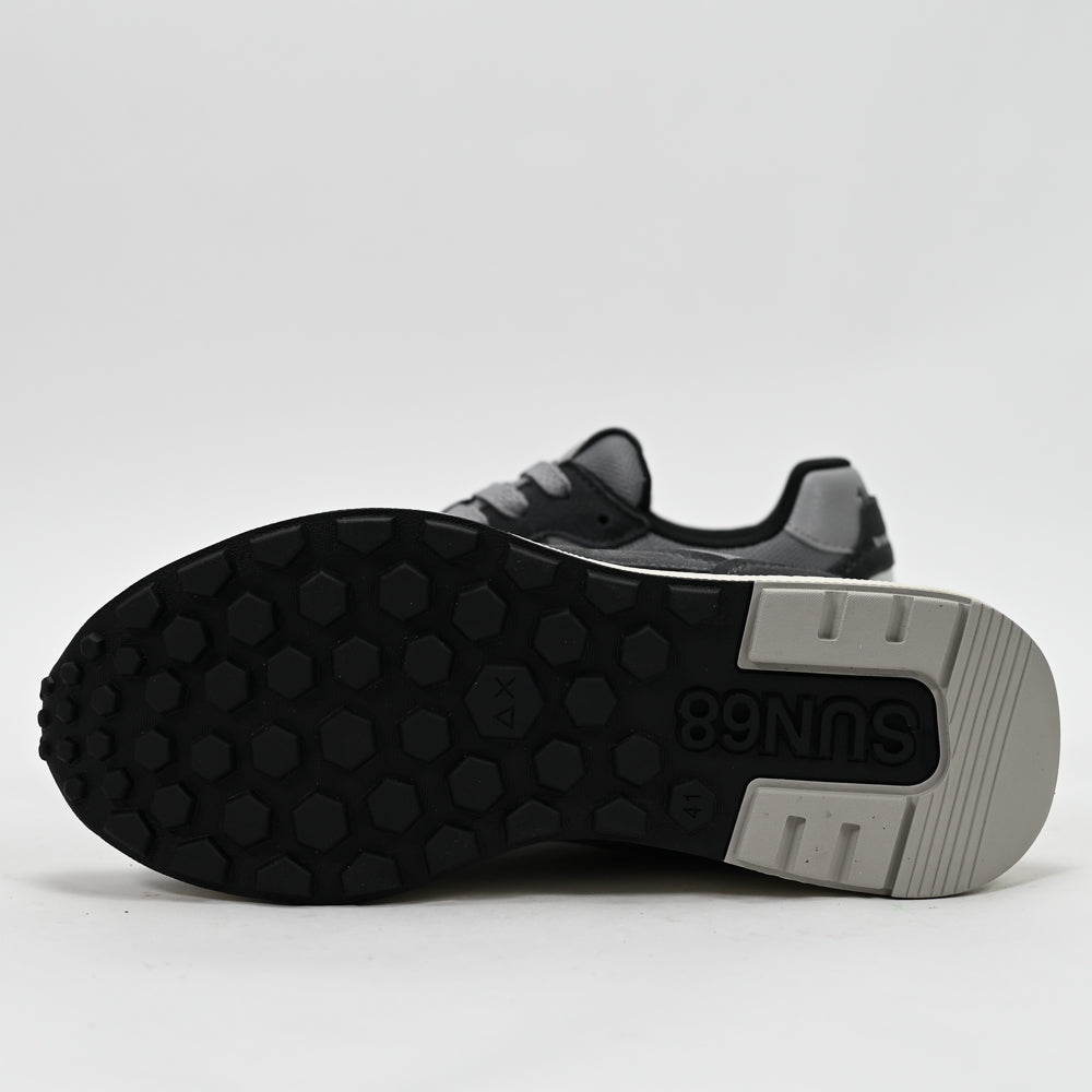 SUN68 Sun Daddy Nylon and Suede Sneakers, Navy Blue