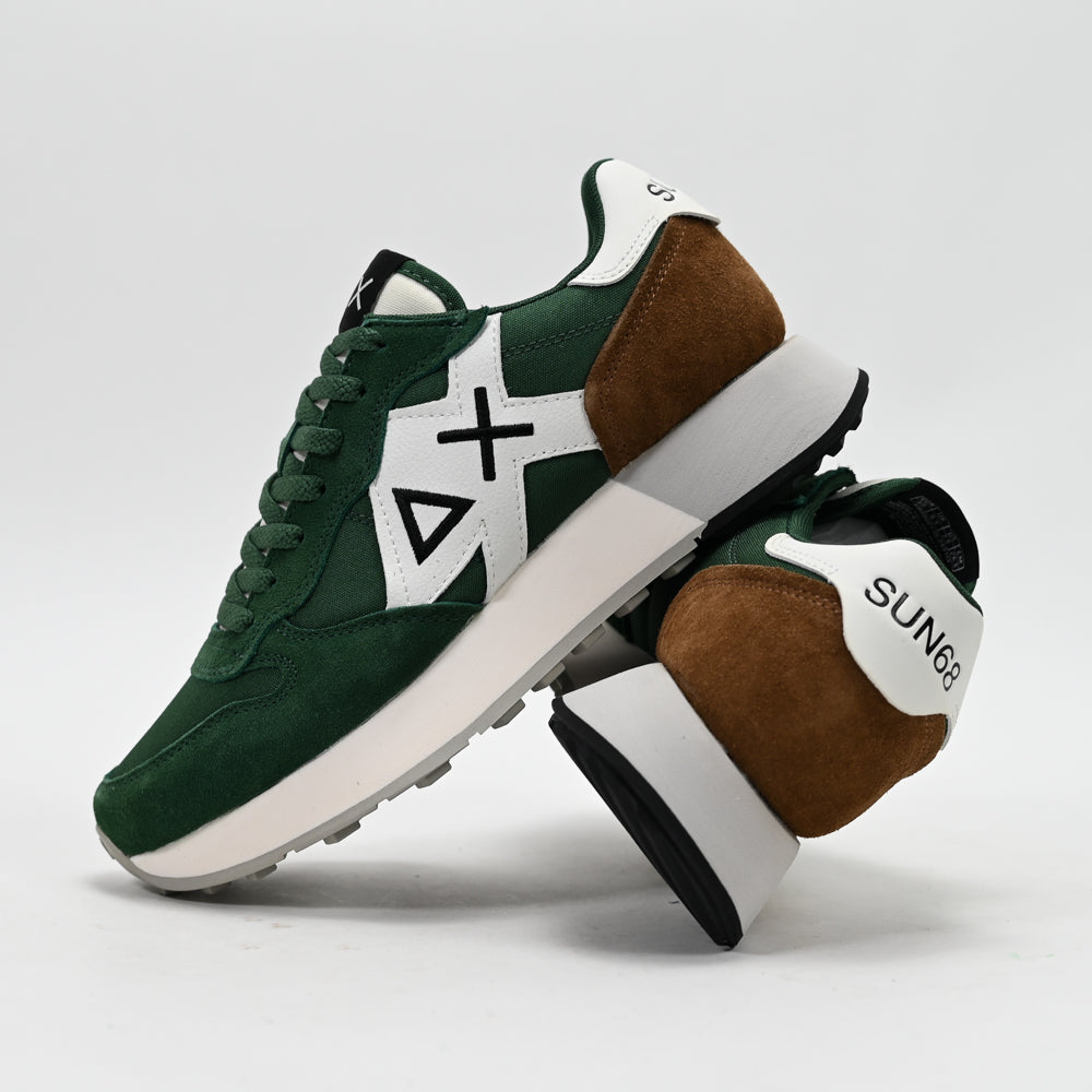 SUN68 Jaki Solid Men's Sneakers, Dark Green
