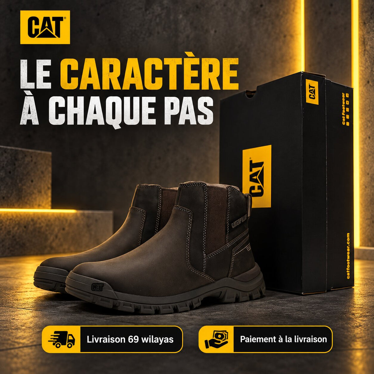 Caterpillar Threshold Chelsea Men's Boots, Bungee Cord