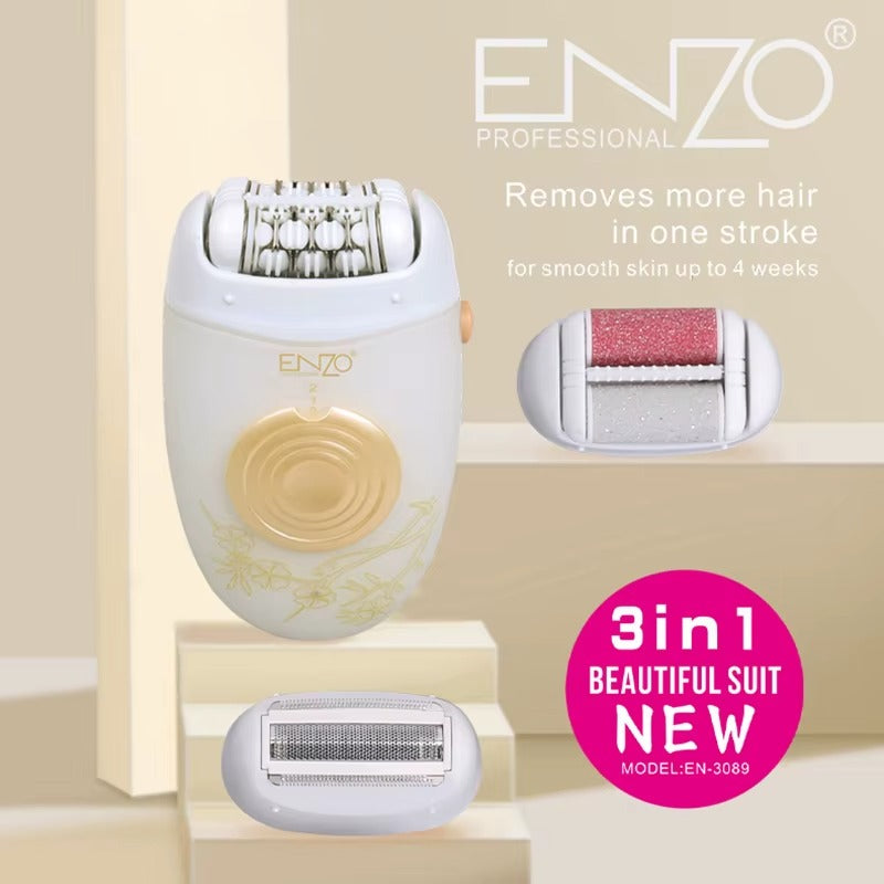 ENZO Épilateur et Rasoir Électrique 3 en 1 Rechargeable