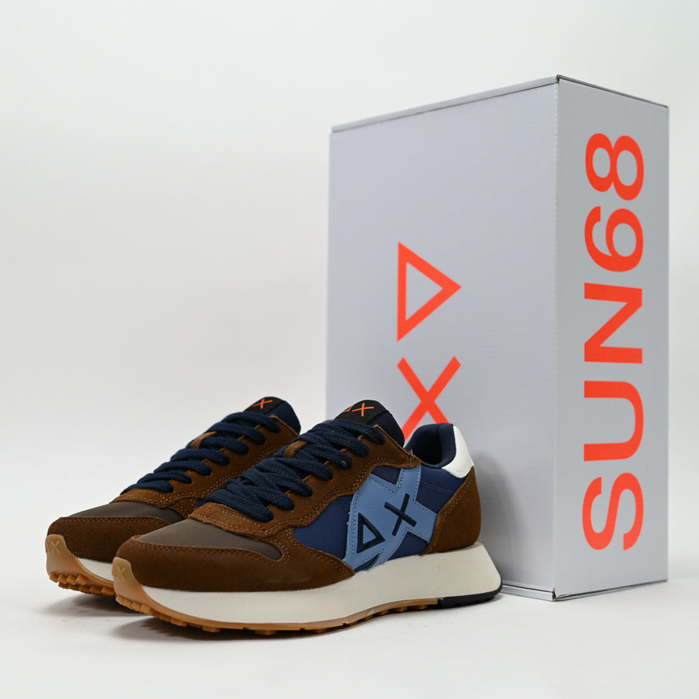 SUN68 Jaki Bicolor Men's Sneakers, Fox Brown