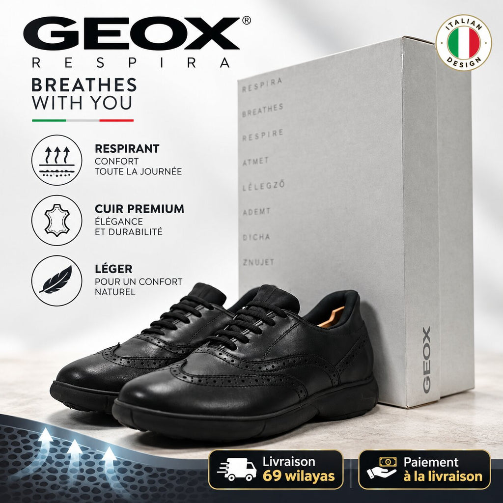 Geox Men's Leather Lace-Up Shoes