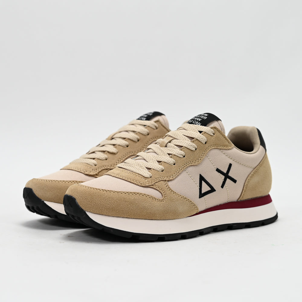 SUN68 Tom Nylon and Suede Sneakers, Beige