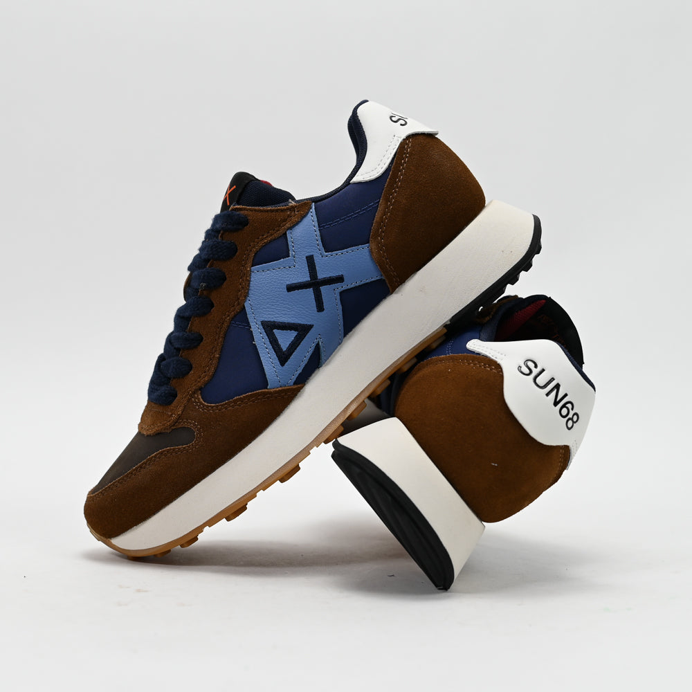 SUN68 Jaki Bicolor Men's Sneakers, Fox Brown