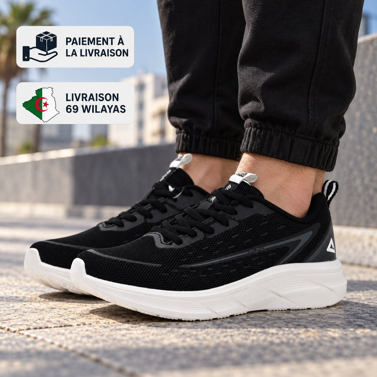 PEAK Running Shoes, Black/White