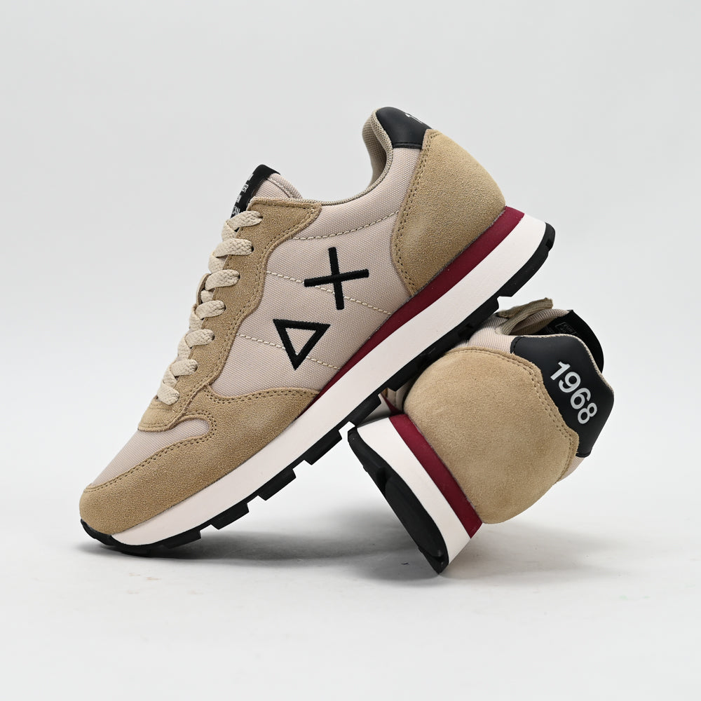 SUN68 Tom Nylon and Suede Sneakers, Beige