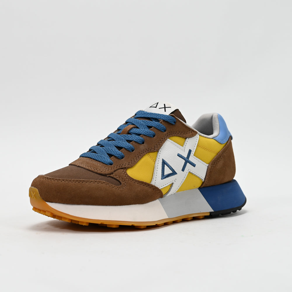 SUN68 Jaki 2.0 Bicolor Sneakers, Brown/Yellow