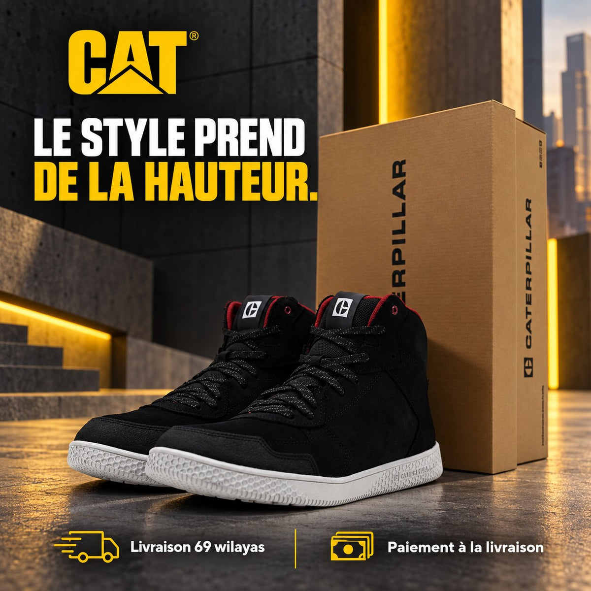 Caterpillar Pause Sport Mid Men's Shoes, Black