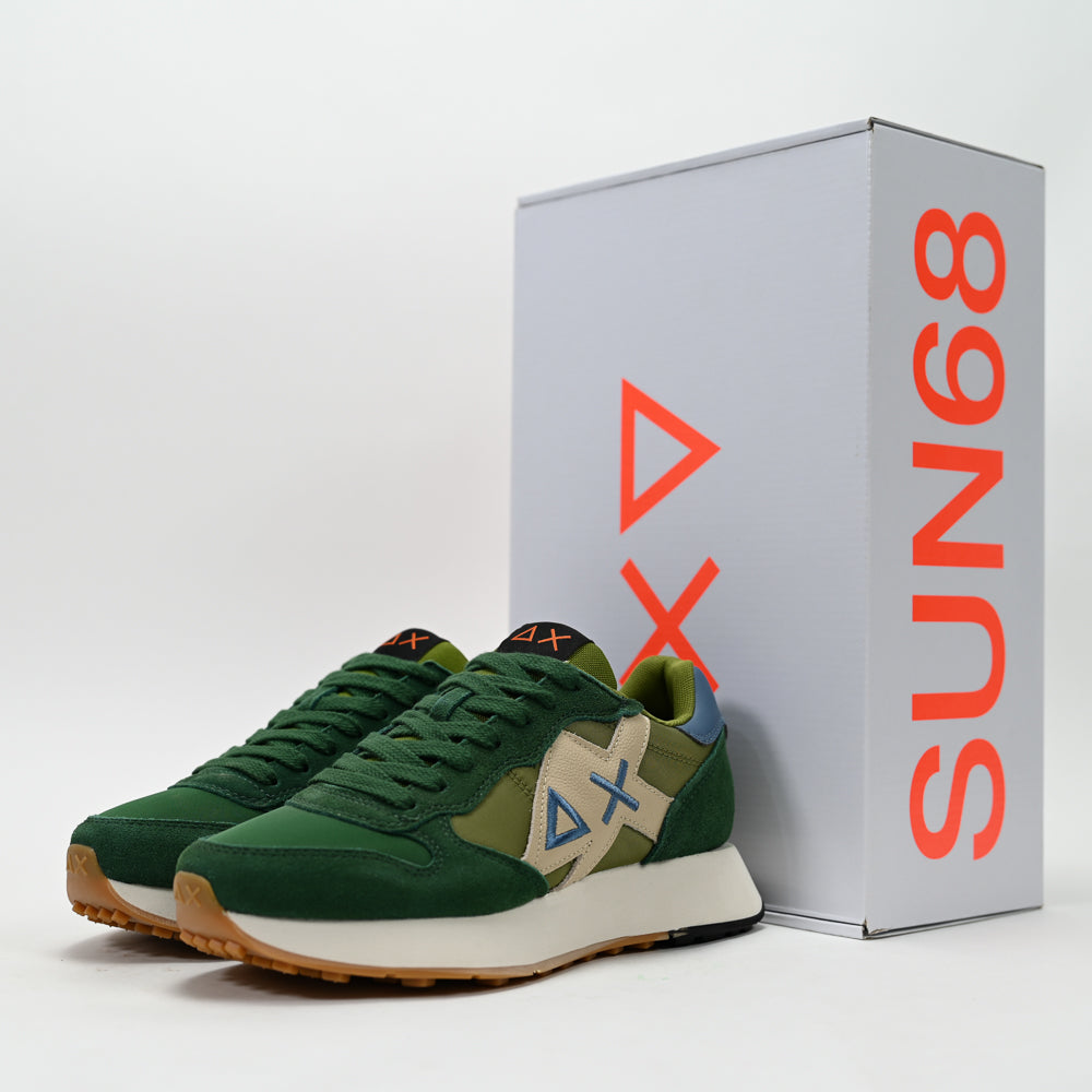 SUN68 Jaki Bicolor Men's Sneakers, Dark Green