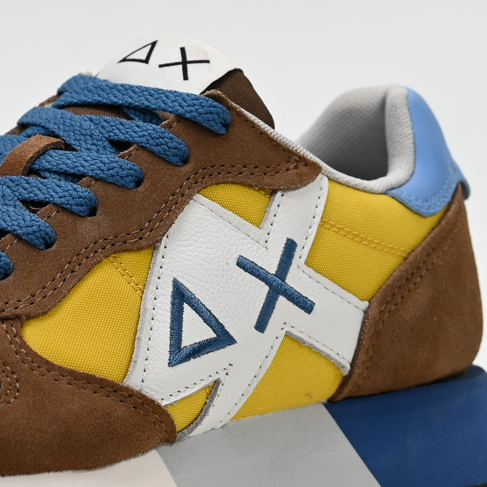 SUN68 Jaki 2.0 Bicolor Sneakers, Brown/Yellow