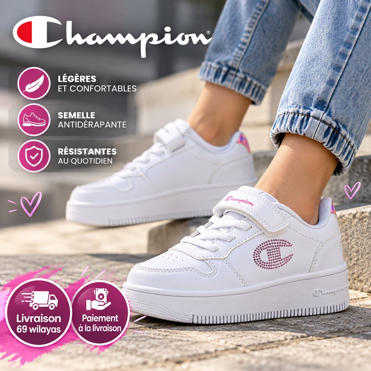Champion RD18 Platform Glitter Sneakers