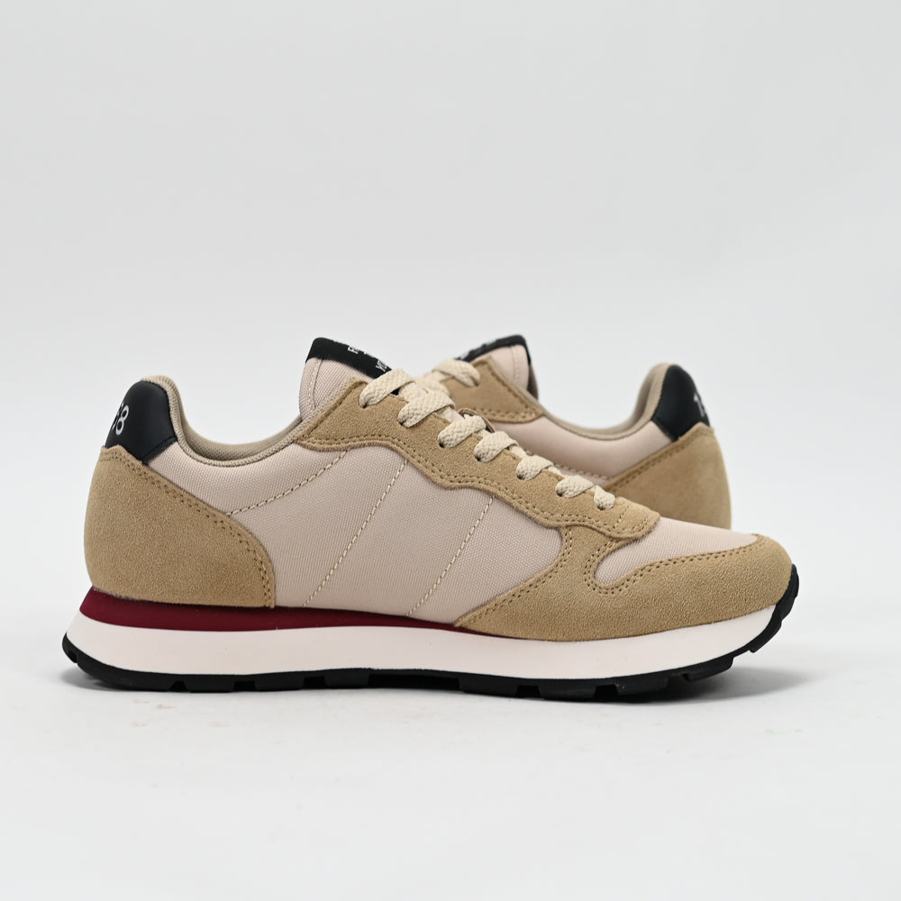SUN68 Tom Nylon and Suede Sneakers, Beige