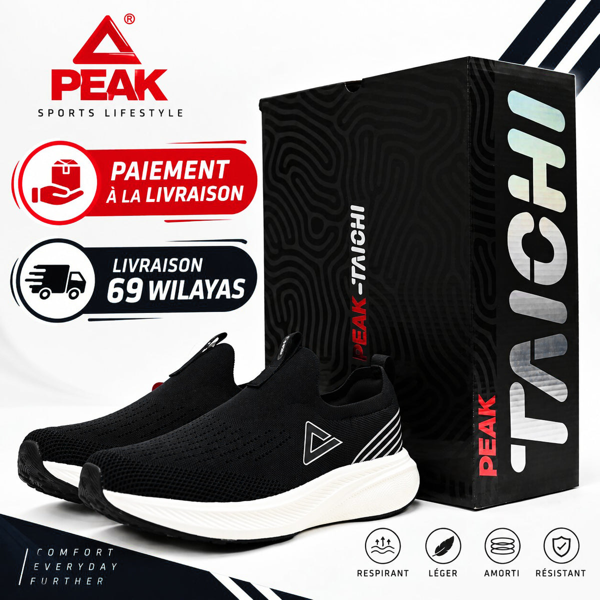 PEAK Casual Shoes, Black