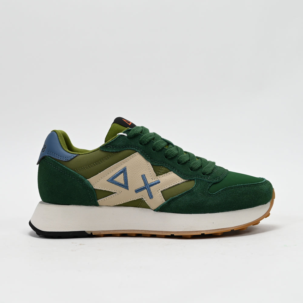 SUN68 Jaki Bicolor Men's Sneakers, Dark Green