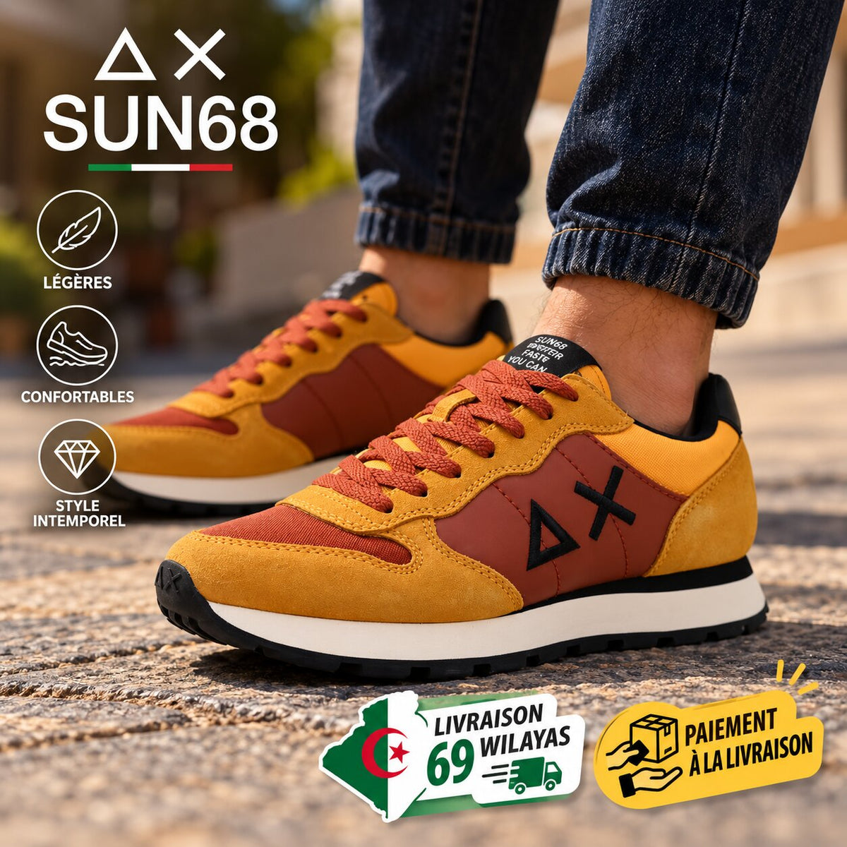 SUN68 Tom Sneakers, Yellow