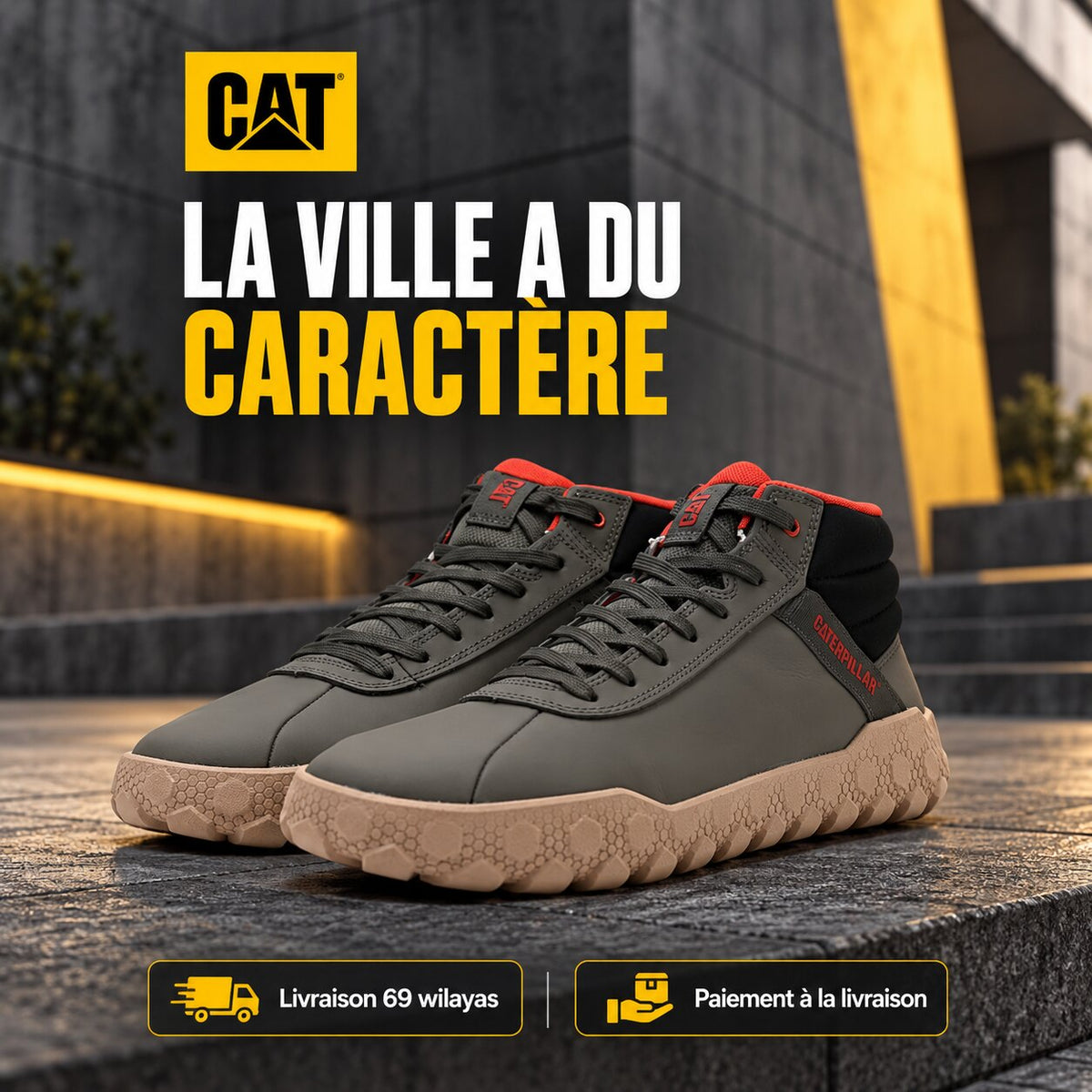 Caterpillar Hex+ Mid Men's Sneakers, Bungee Cord