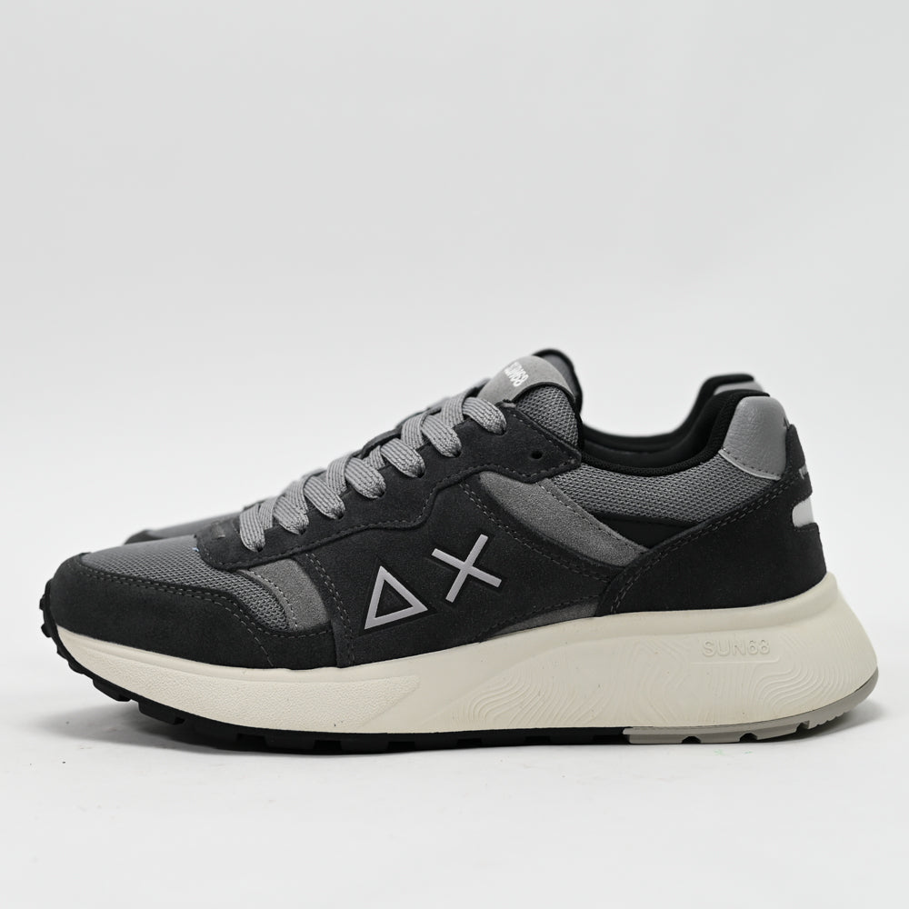 SUN68 Sun Daddy Nylon and Suede Sneakers, Navy Blue