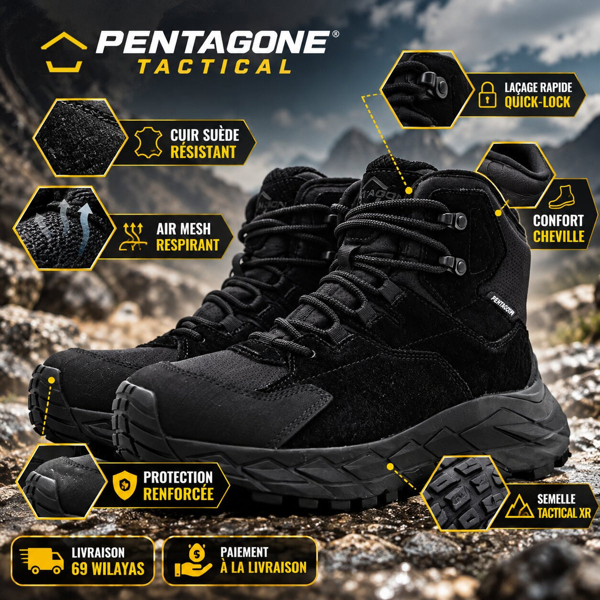 PENTAGON Chaussures tactiques Horizon Desert Trekking 6\