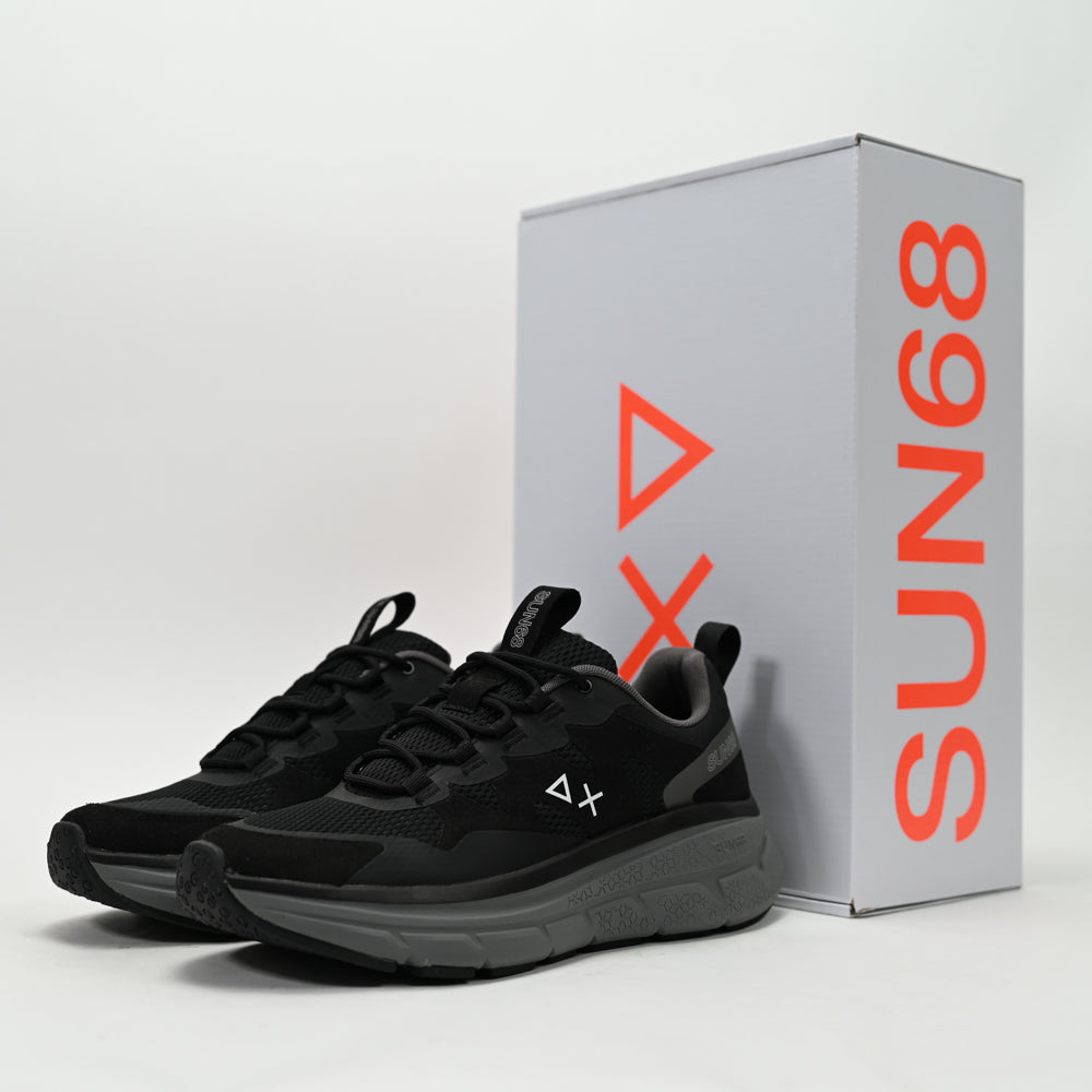 SUN68 Jupiter Sporty Sneakers, Black