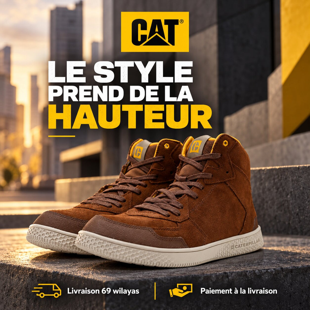 Caterpillar Pause Sport Mid Men's Shoes, Brown