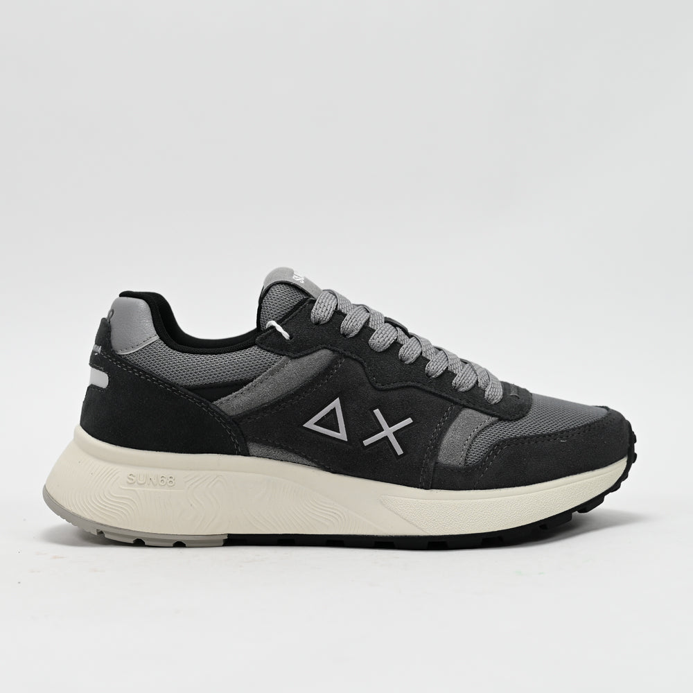 SUN68 Sun Daddy Nylon and Suede Sneakers, Navy Blue
