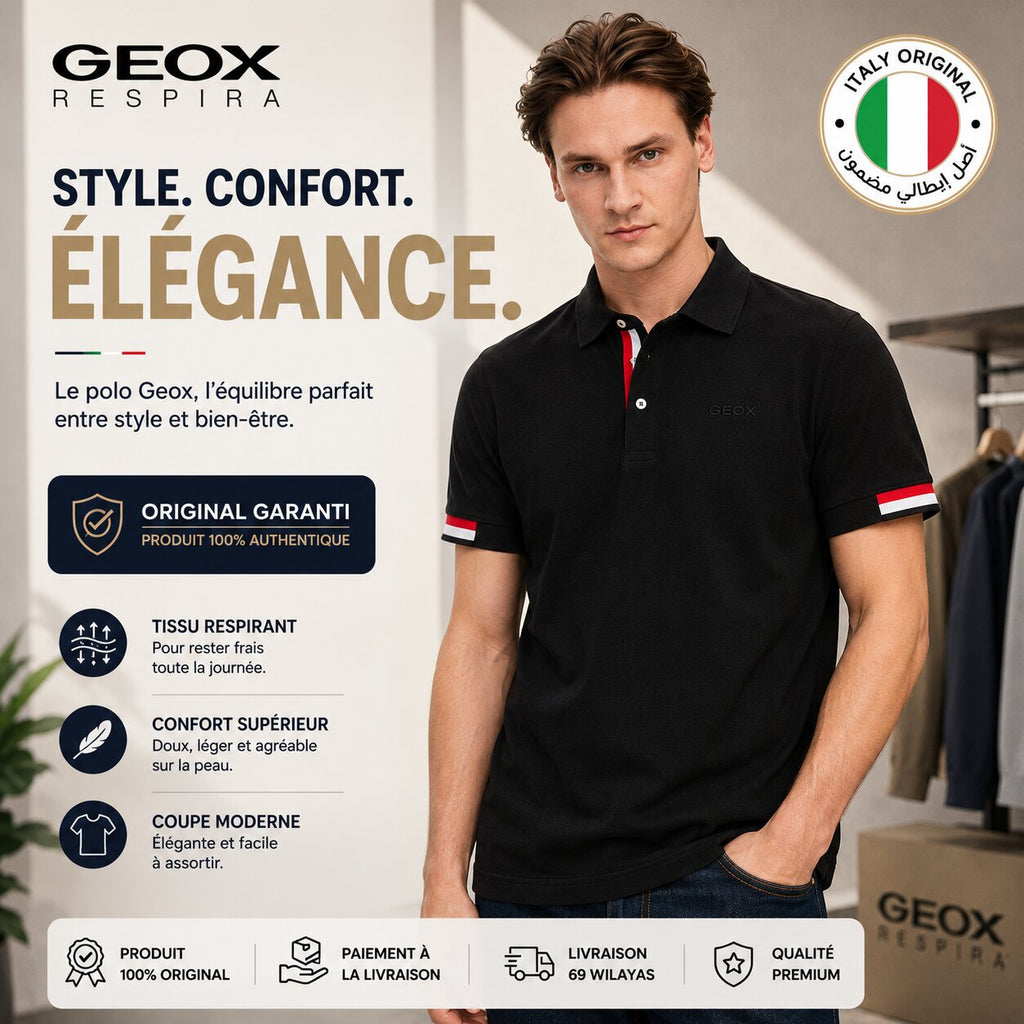 Geox Polo Homme en Coton Organique