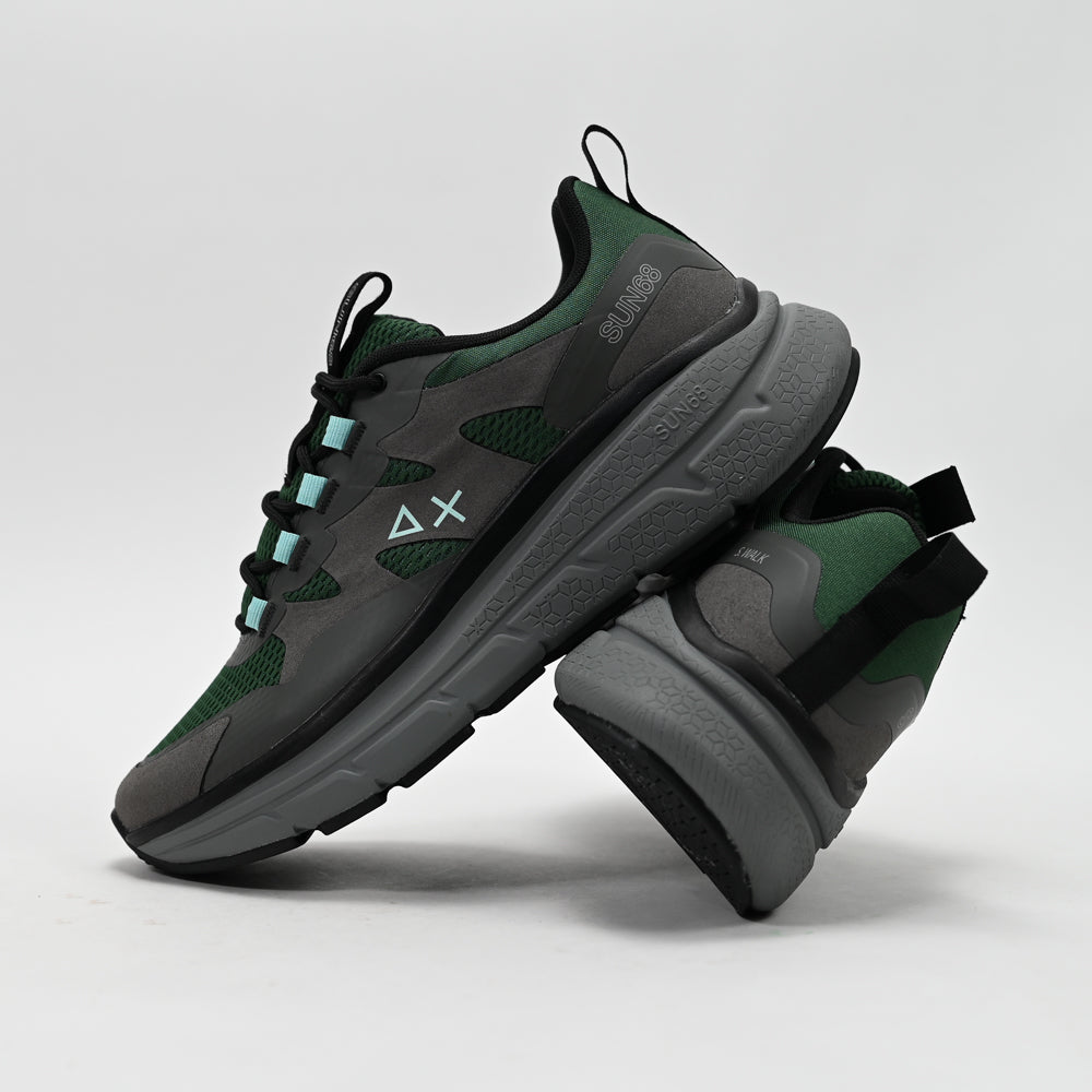SUN68 Jupiter Sporty Sneakers, Dark Green