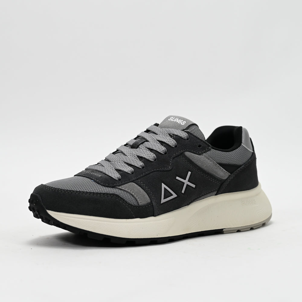 SUN68 Sun Daddy Nylon and Suede Sneakers, Navy Blue