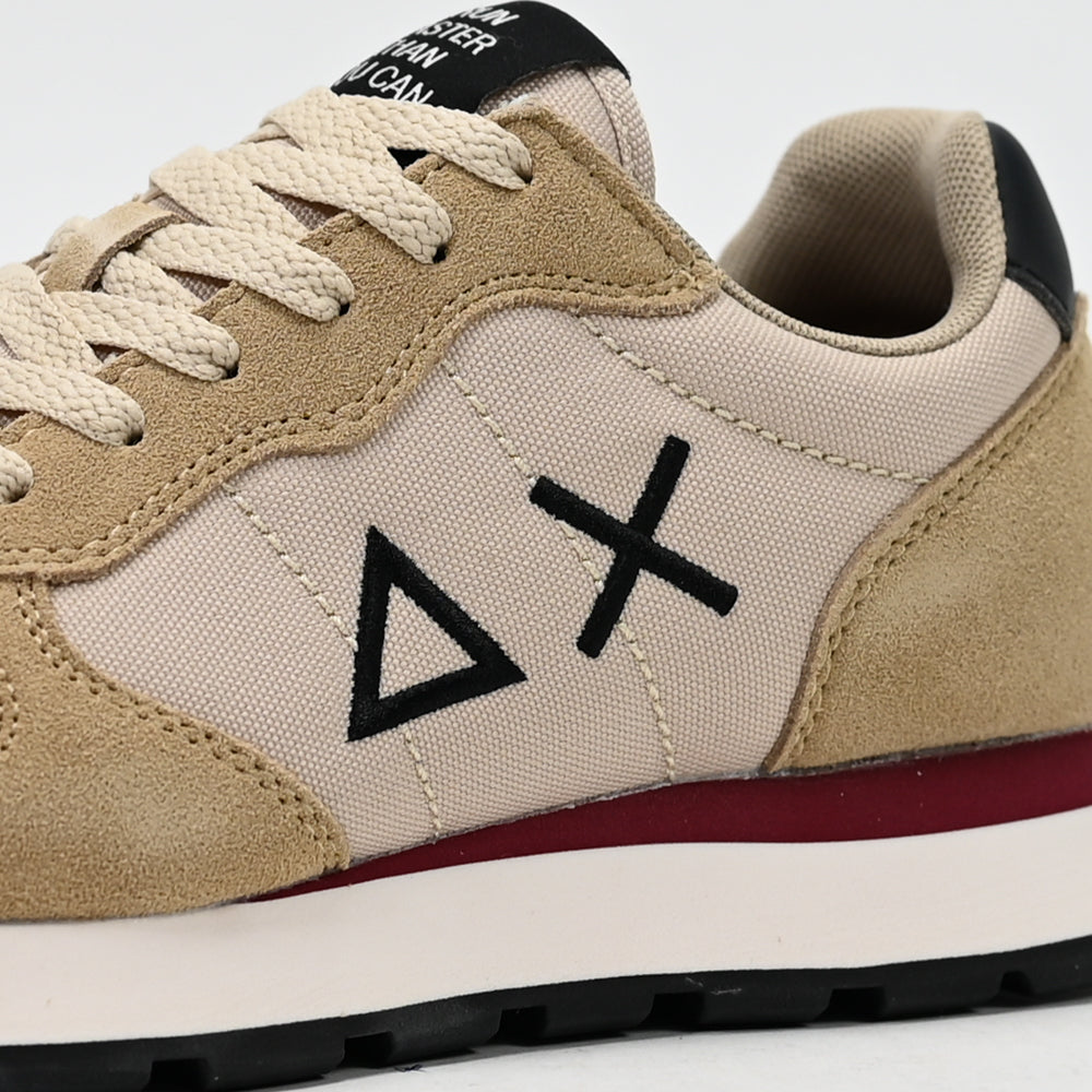 SUN68 Tom Nylon and Suede Sneakers, Beige