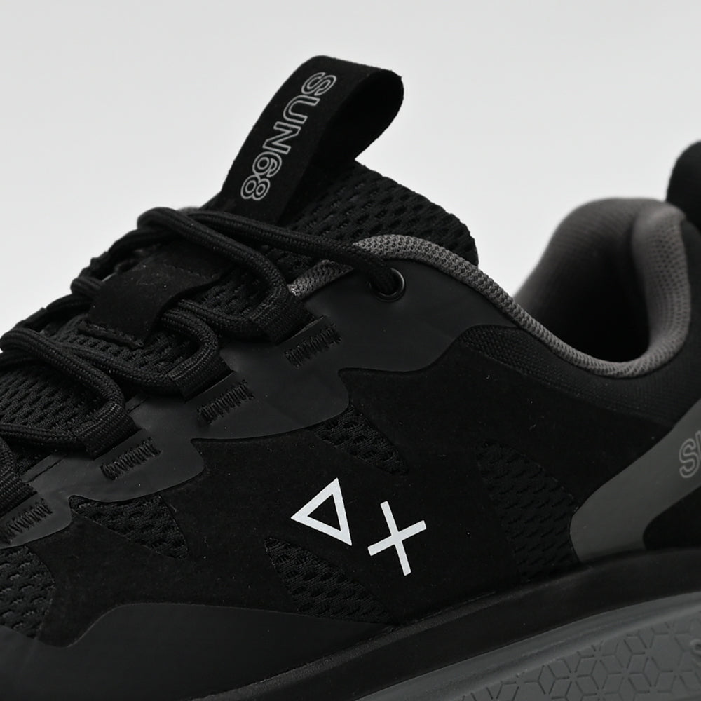 SUN68 Jupiter Sporty Sneakers, Black