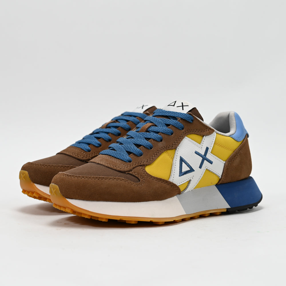 SUN68 Jaki 2.0 Bicolor Sneakers, Brown/Yellow