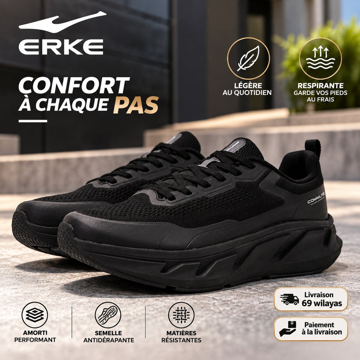 ERKE Men's Elite Cross-Training Running Shoes